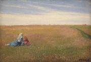 Michael Ancher A Summer Landscape with two Girls Spain oil painting artist